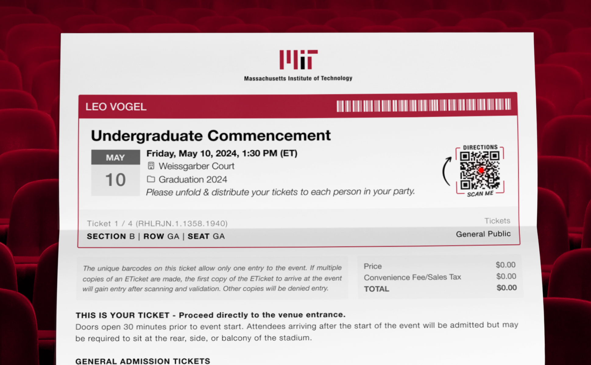 Redesigned PDF ticket layout with strategically placed barcodes for UniversityTickets